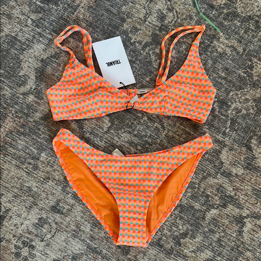 Triangl Vibrant Orange and Pink Bikini Set